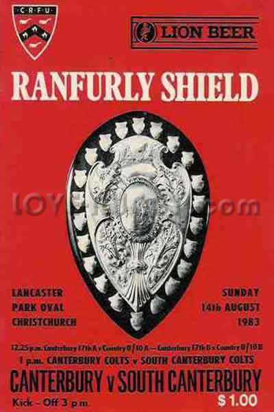 1983 Canterbury v South Canterbury  Rugby Programme